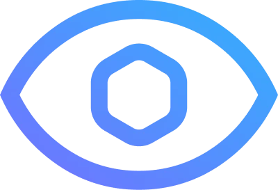 Blue eye with hexagon inside