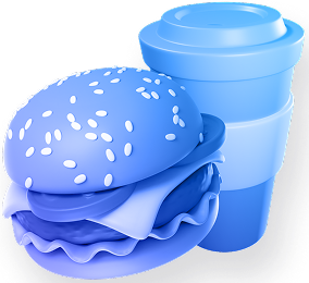 Boorger with drink icon